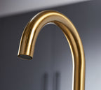 Elera Single Lever Swan Neck Mono Bloc Tap - Brushed Brass