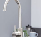 Elera Single Lever Swan Neck Mono Bloc Tap - Brushed Nickel