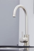 Elera Single Lever Swan Neck Mono Bloc Tap - Brushed Nickel