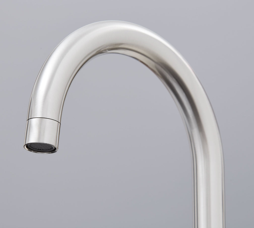 Elera Single Lever Swan Neck Mono Bloc Tap - Brushed Nickel