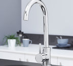 Elera Single Lever Swan Neck Mono Bloc Tap - Chrome