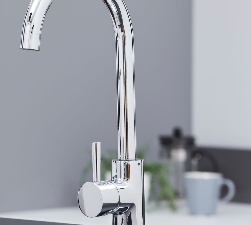 Elera Single Lever Swan Neck Mono Bloc Tap - Chrome