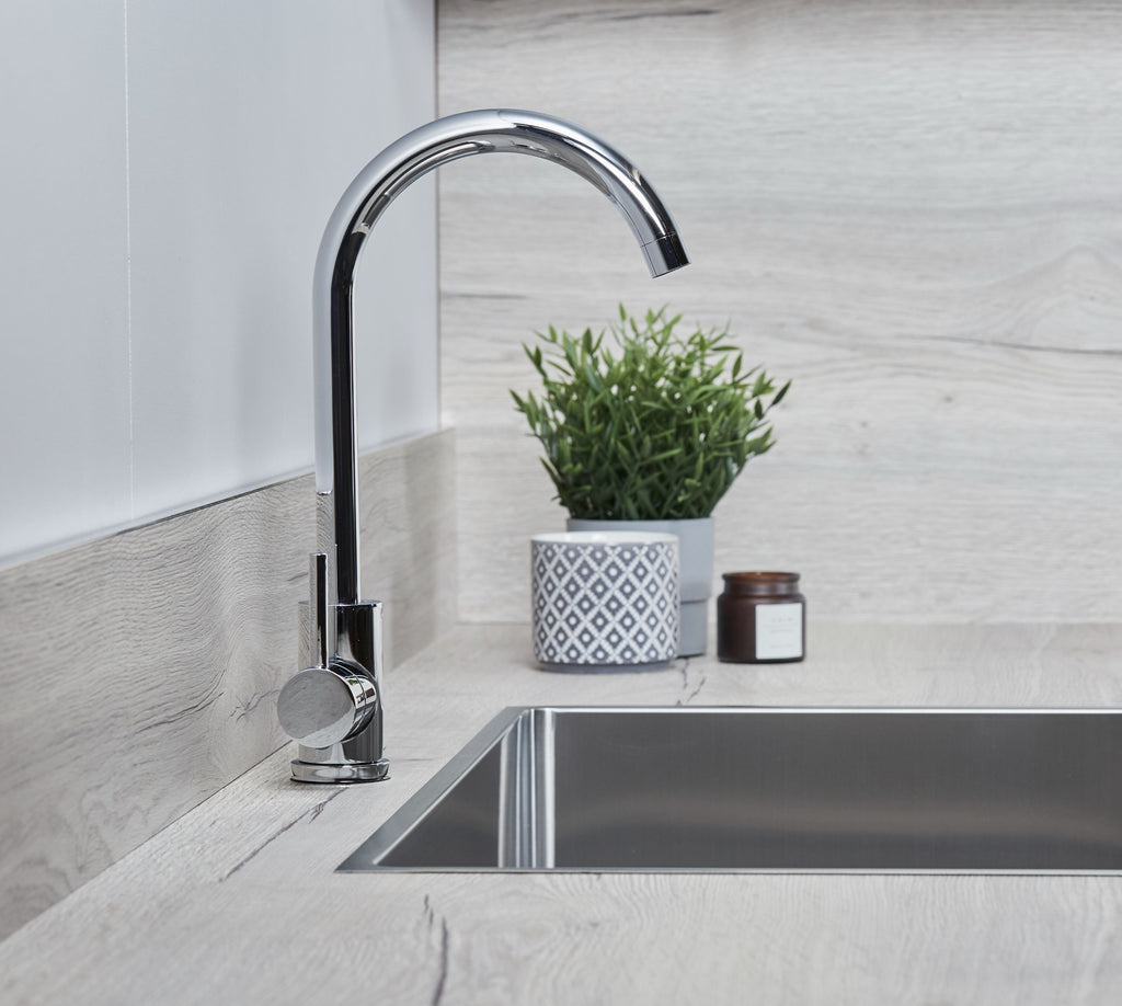 Elera Single Lever Swan Neck Mono Bloc Tap - Chrome