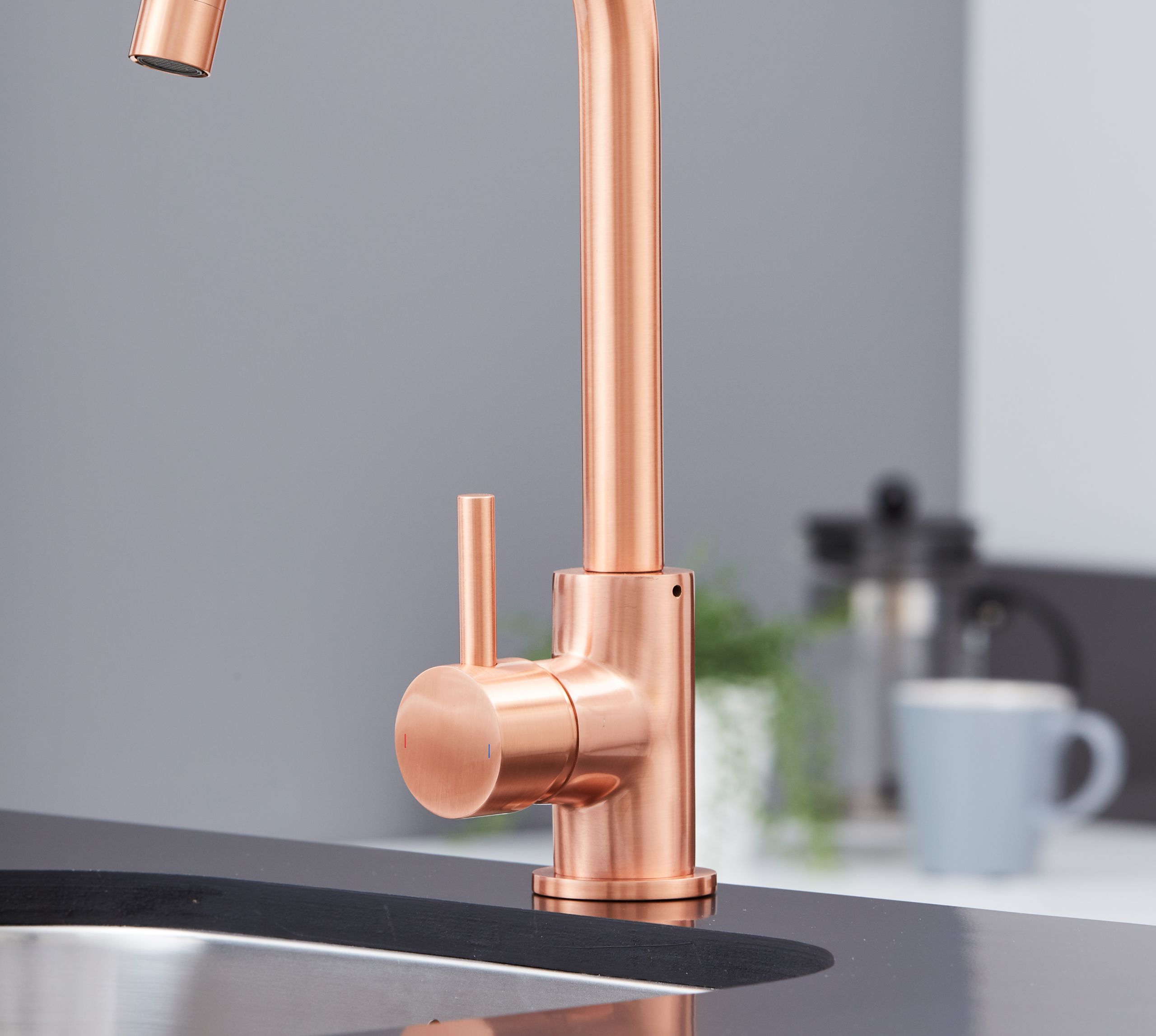 Elera Single Lever Swan Neck Mono Bloc Tap - Copper