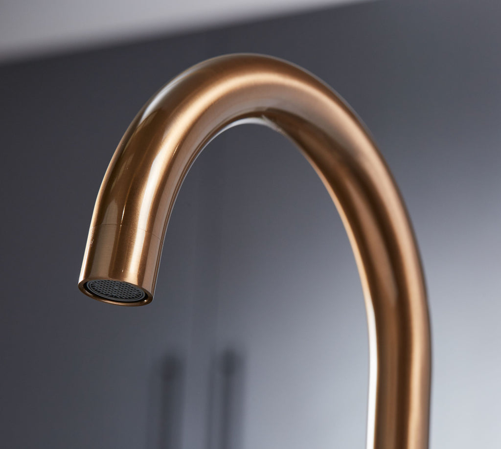 Elera Single Lever Swan Neck Mono Bloc Tap - Copper