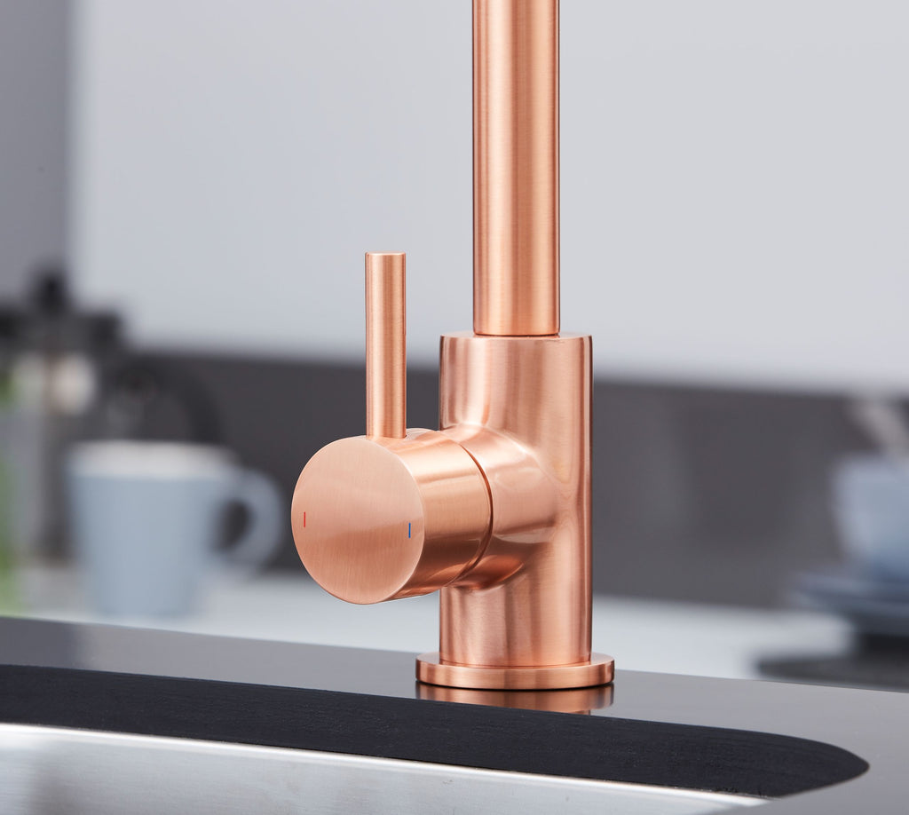 Elera Single Lever Swan Neck Mono Bloc Tap - Copper