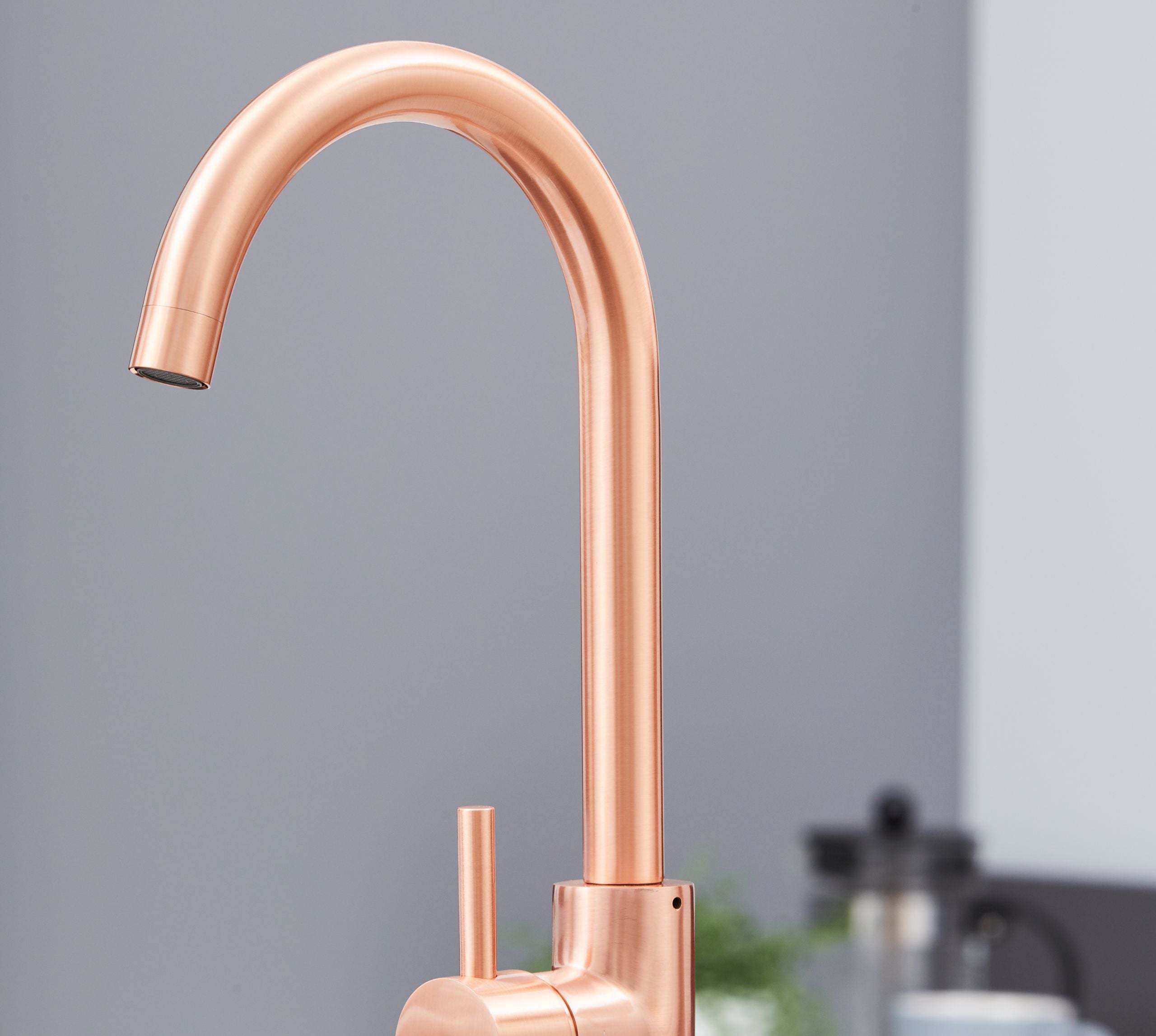 Elera Single Lever Swan Neck Mono Bloc Tap - Copper