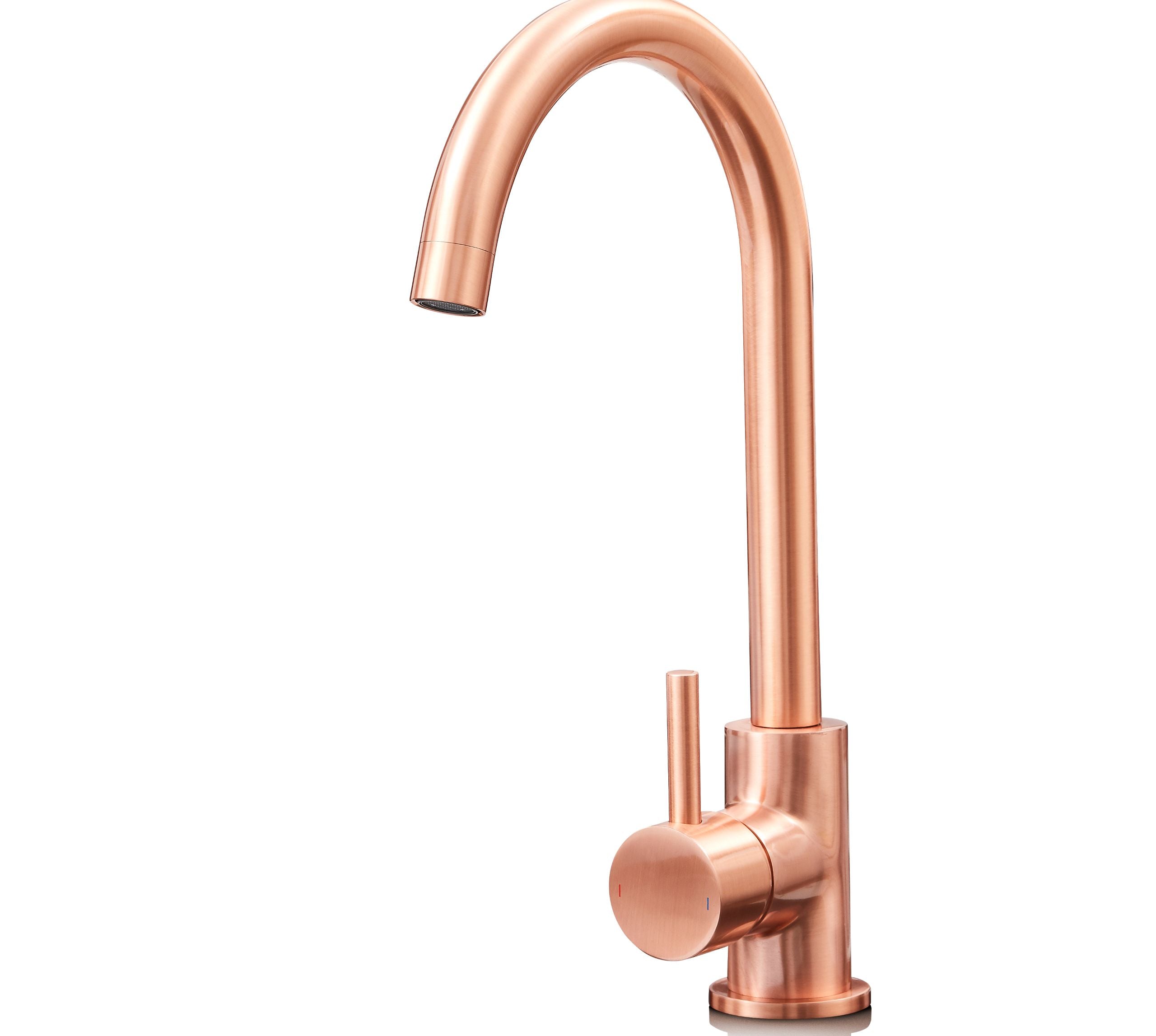 Elera Single Lever Swan Neck Mono Bloc Tap - Copper