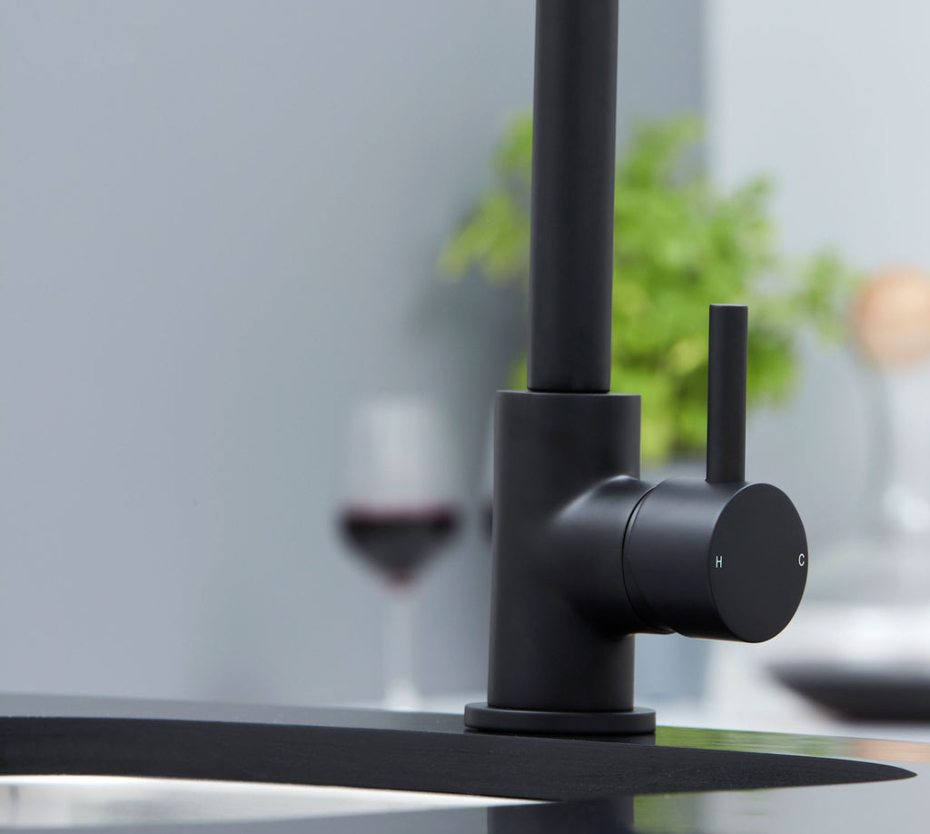 Elera D Single Lever D Shaped Mono Bloc Tap - Matt Black