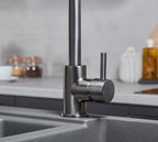 Elera Single Lever Swan Neck Mono Bloc Tap - Gun Metal