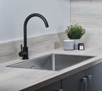 Elera Single lever Swan Neck Mono Bloc Tap - Matt Black