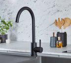 Elera Single lever Swan Neck Mono Bloc Tap - Matt Black