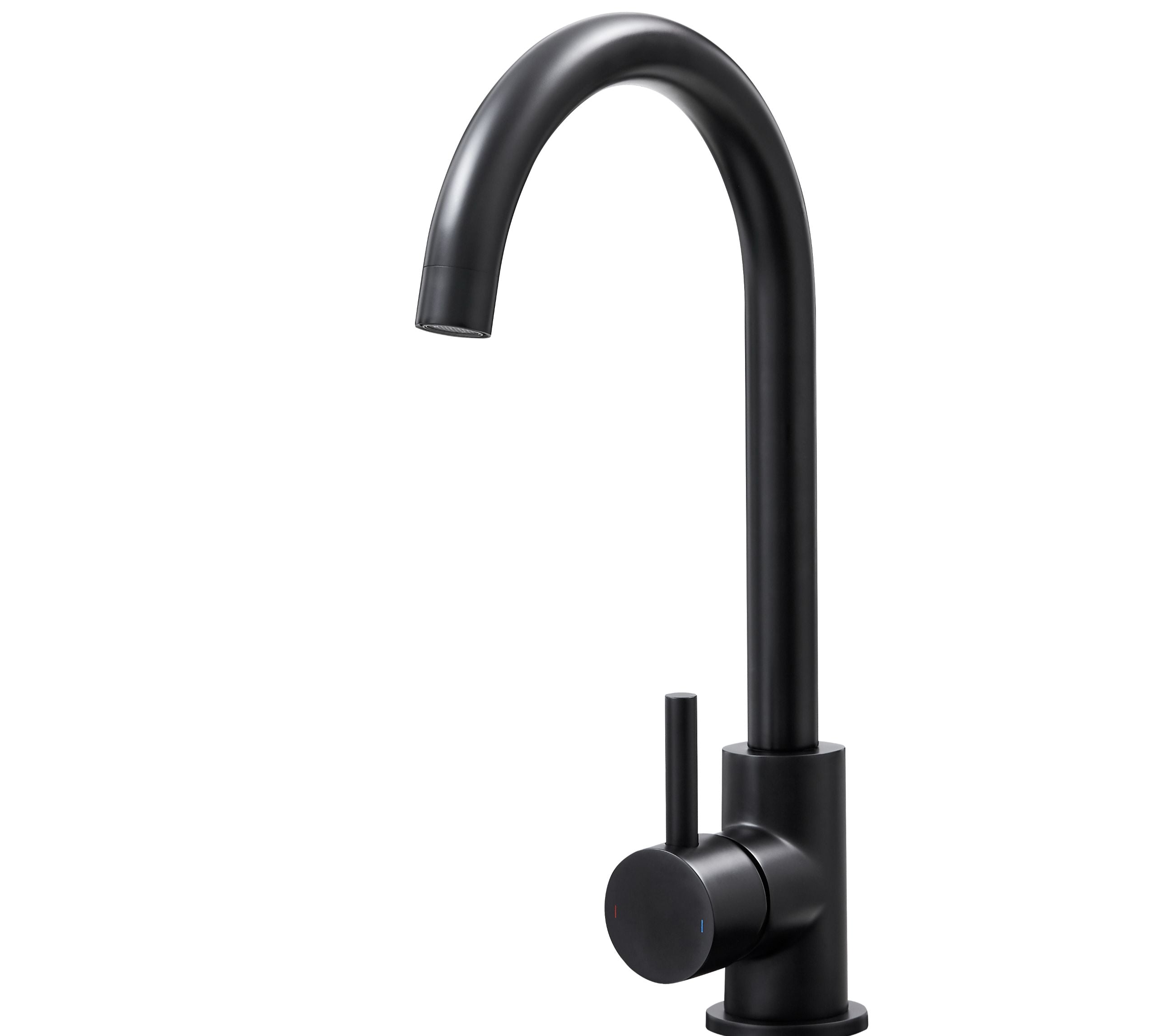 Elera Single lever Swan Neck Mono Bloc Tap - Matt Black