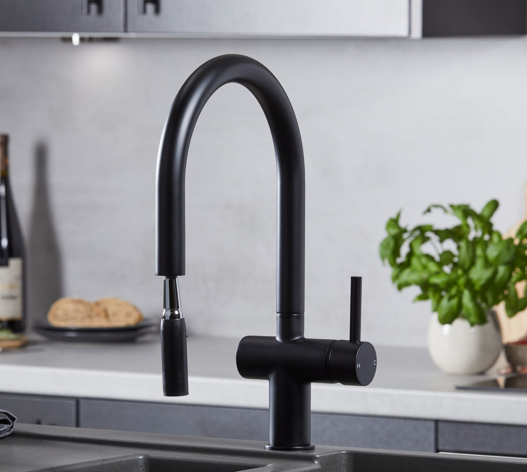 Rievaulx Pull Out Tap - Matt Black