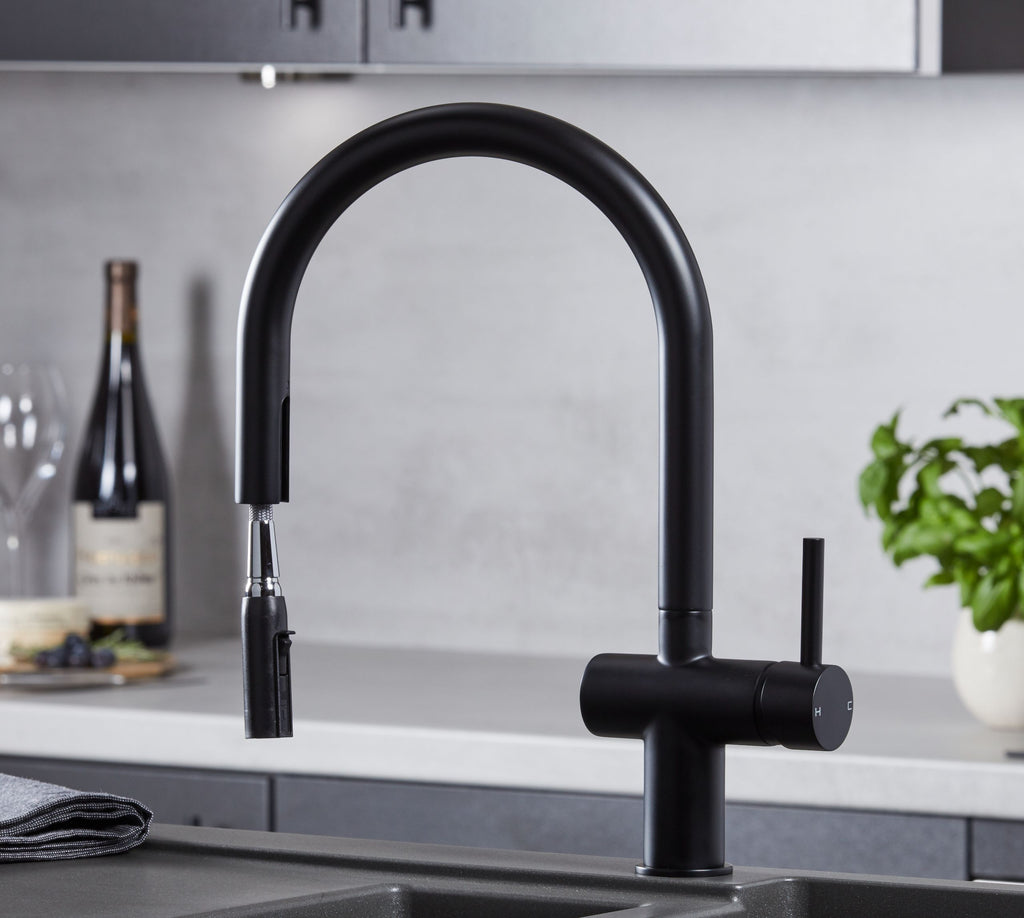 Rievaulx Pull Out Tap - Matt Black