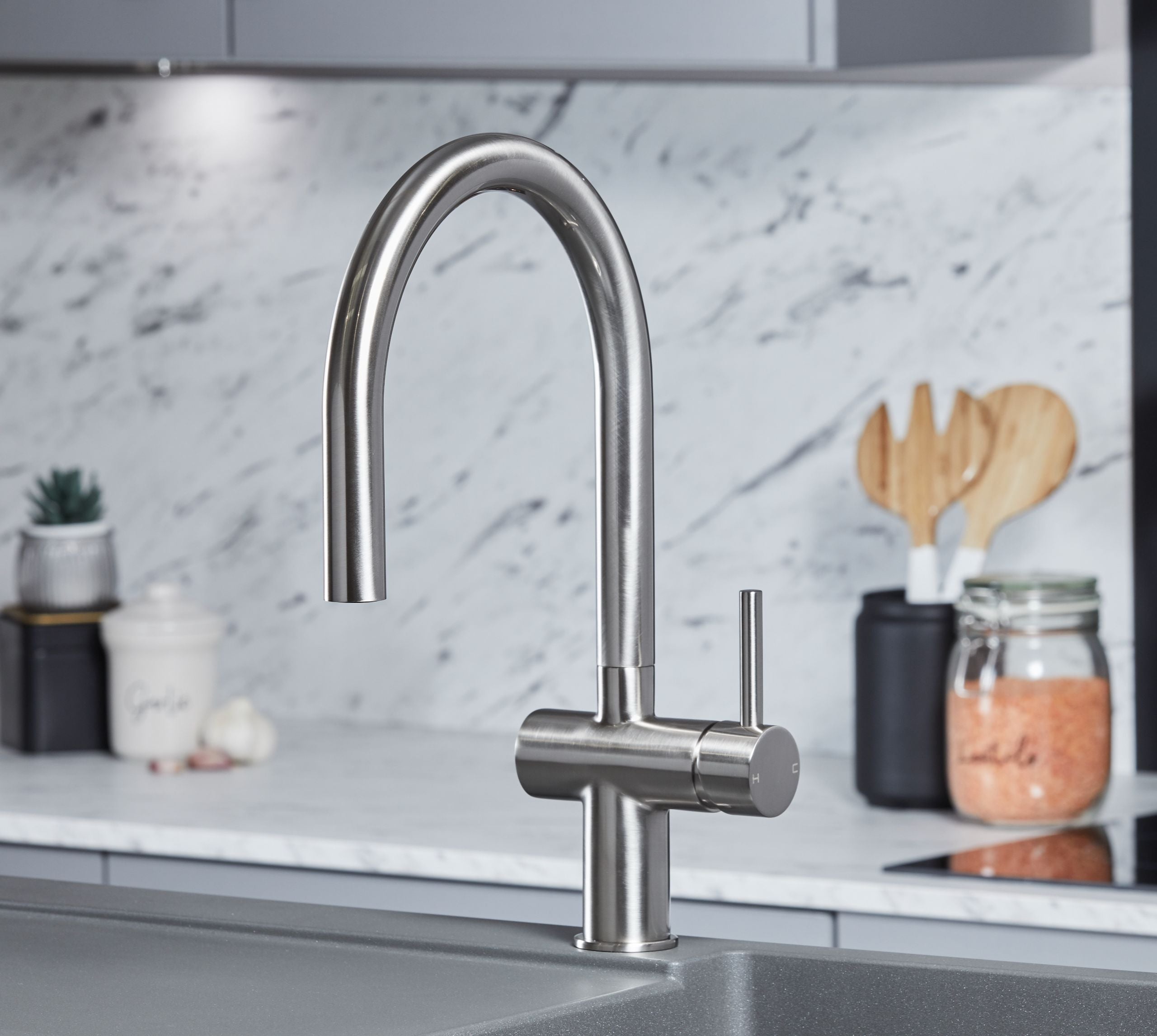 Rievaulx Pull Out Tap - Brushed Nickel