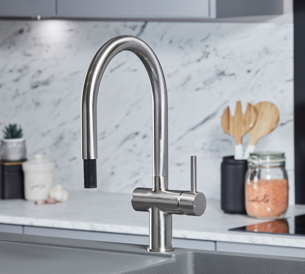 Rievaulx Pull Out Tap - Brushed Nickel