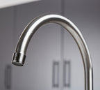 Traditional Bridge white ceramic lever sink mixer tap - Brushed Nickel