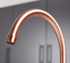 Traditional Bridge white ceramic lever sink mixer tap - Copper
