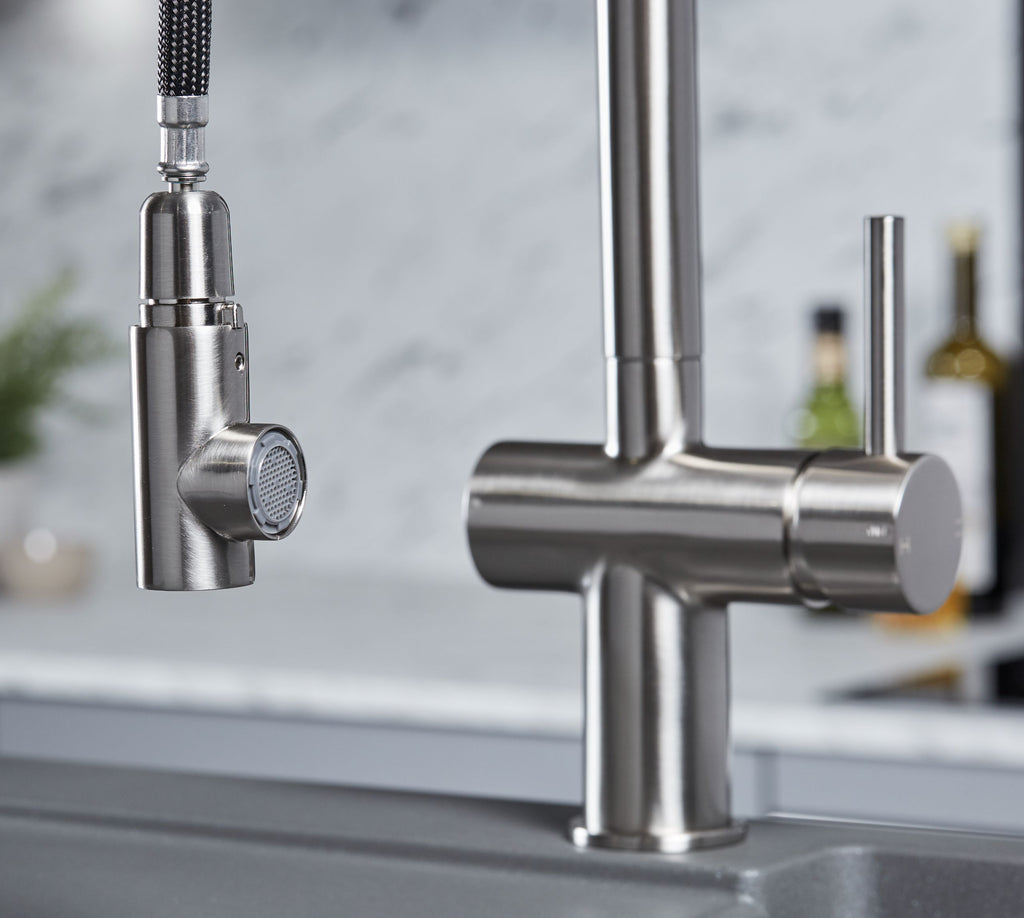 Ingleton L Shaped Single Lever Handle Pull Out - Brushed Nickel