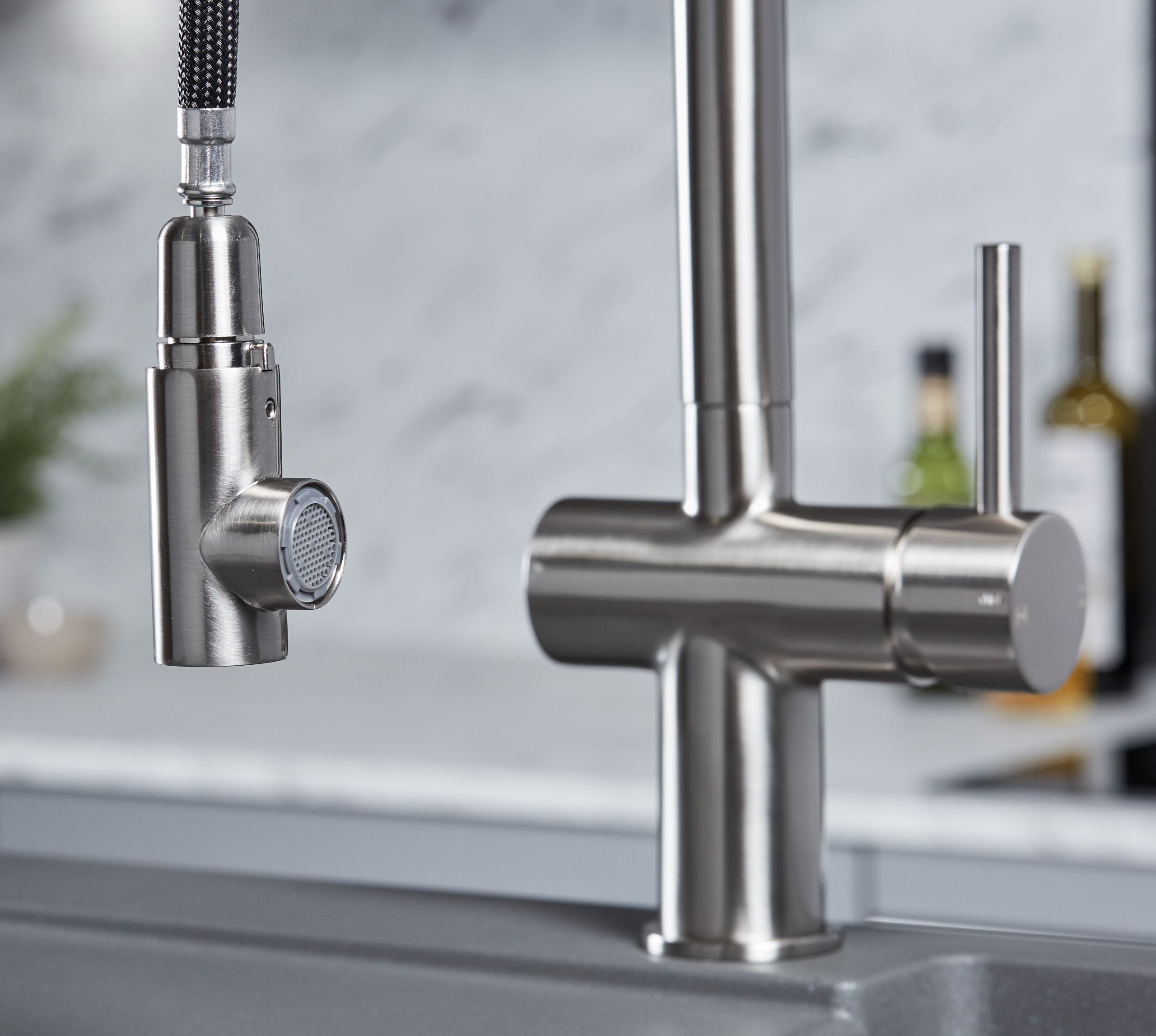 Ingleton L Shaped Single Lever Handle Pull Out - Brushed Nickel