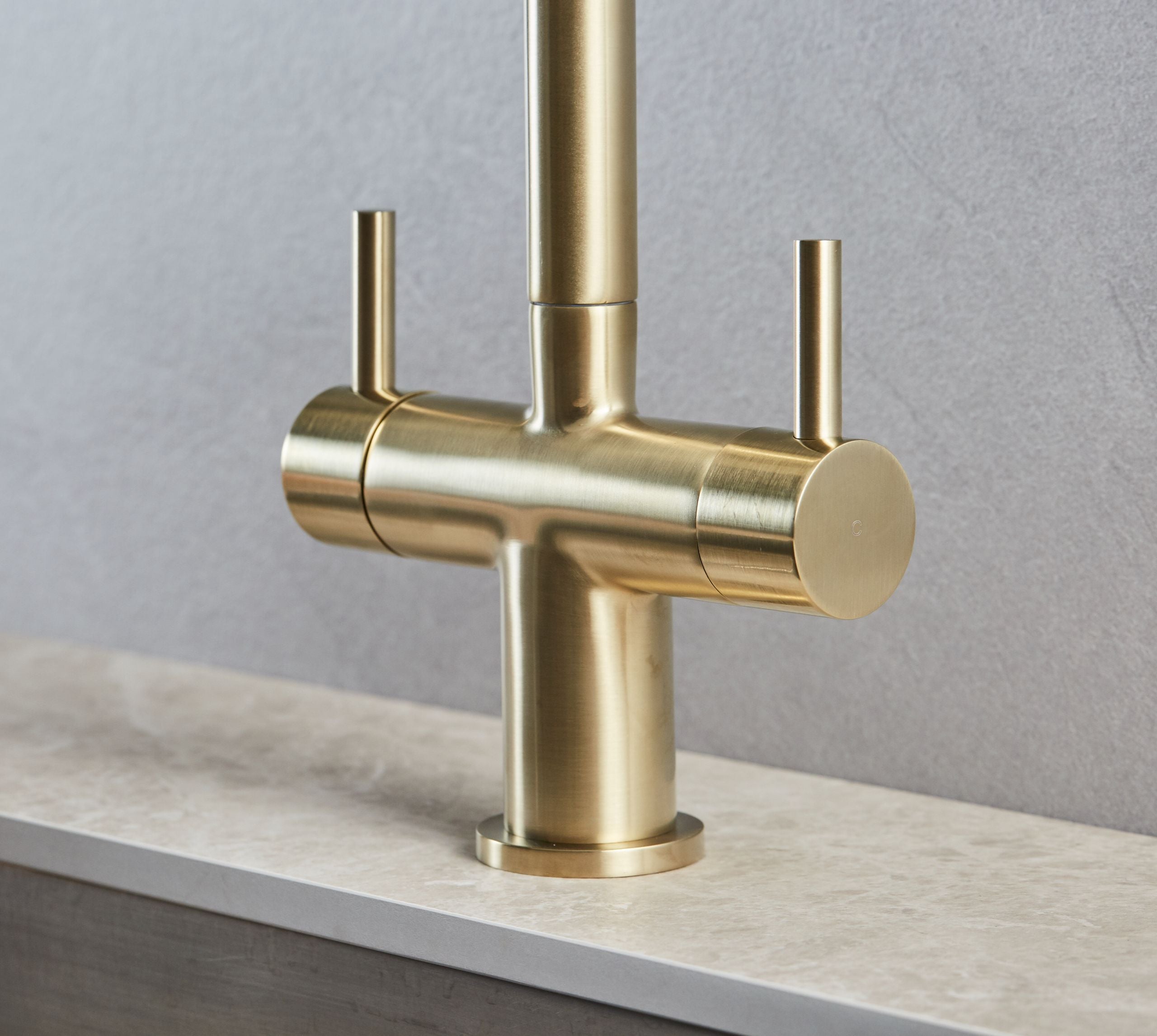 Elera Single Lever Swan Neck Mono Bloc Tap - Brushed Brass