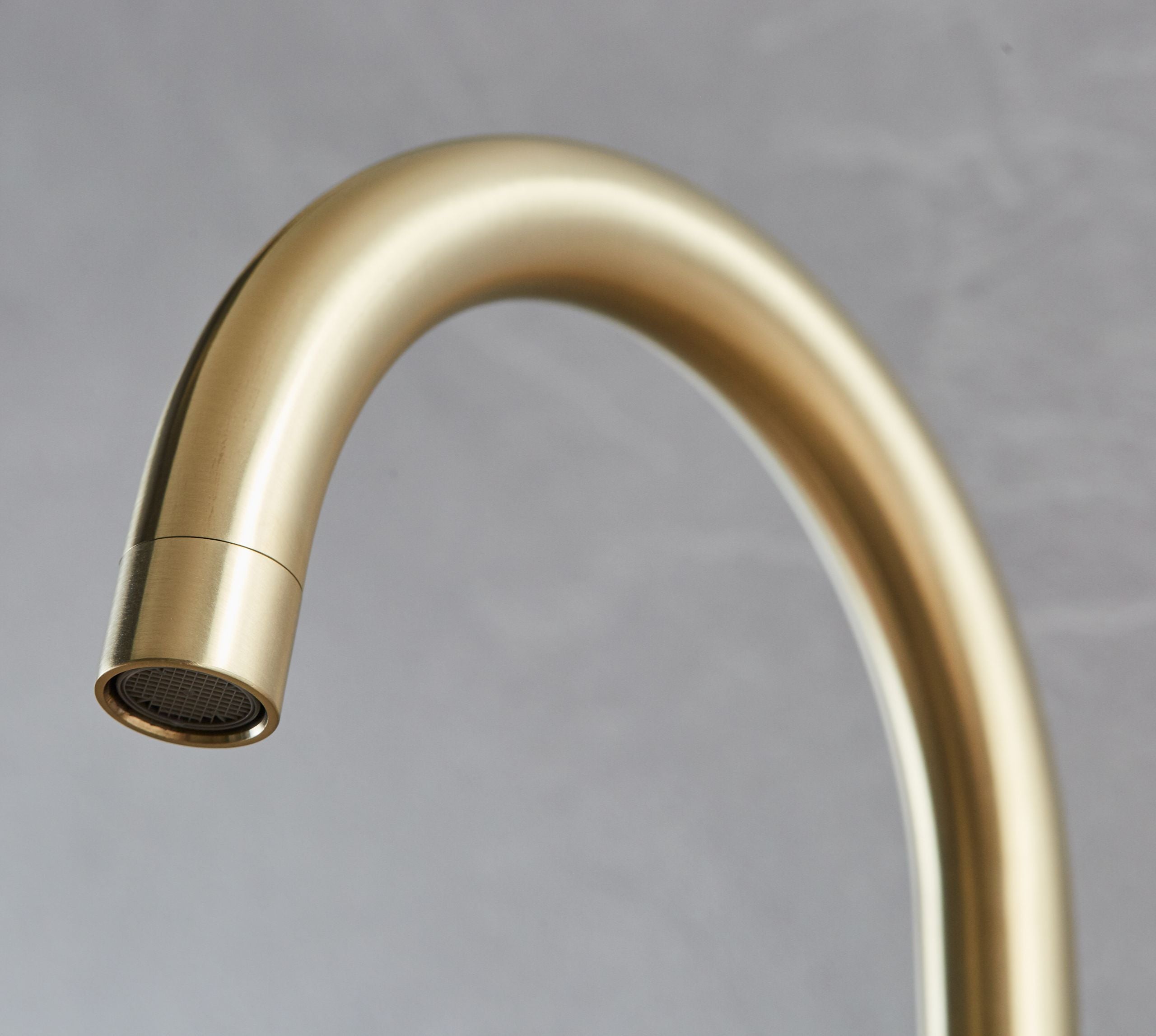 Elera Single Lever Swan Neck Mono Bloc Tap - Brushed Brass