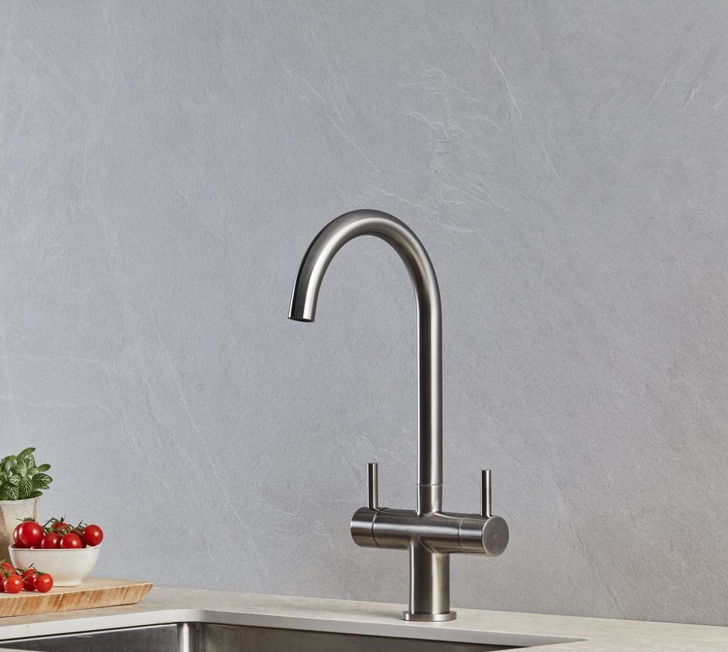 Elera Single Lever Swan Neck Mono Bloc Tap - Gun Metal