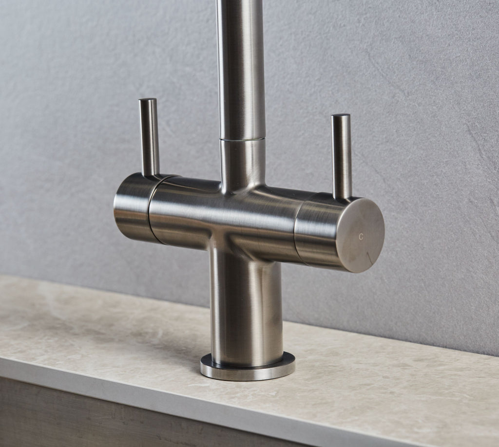 Elera Single Lever Swan Neck Mono Bloc Tap - Gun Metal