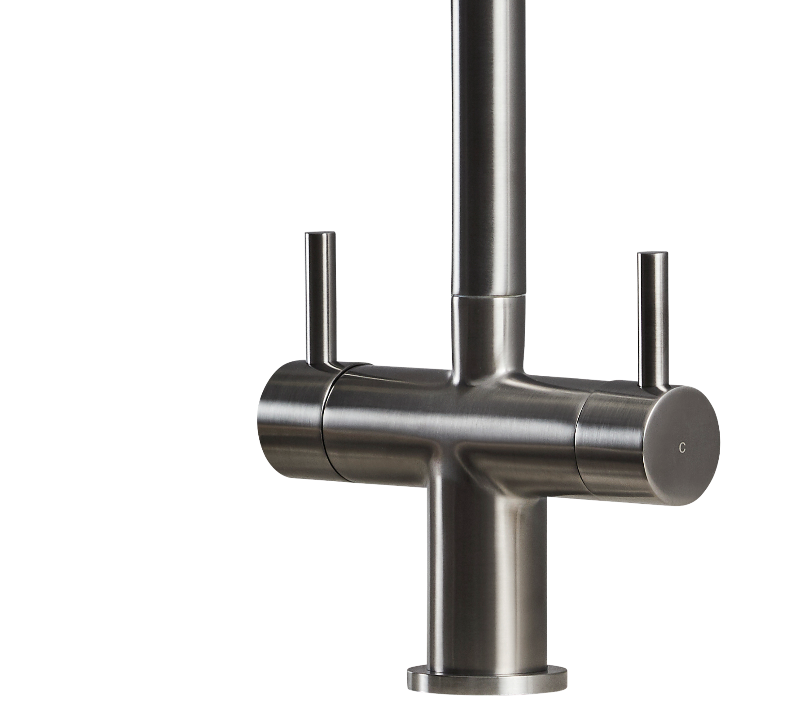 Shannon Twin Lever Swan Neck Mono Bloc Tap - Gun Metal