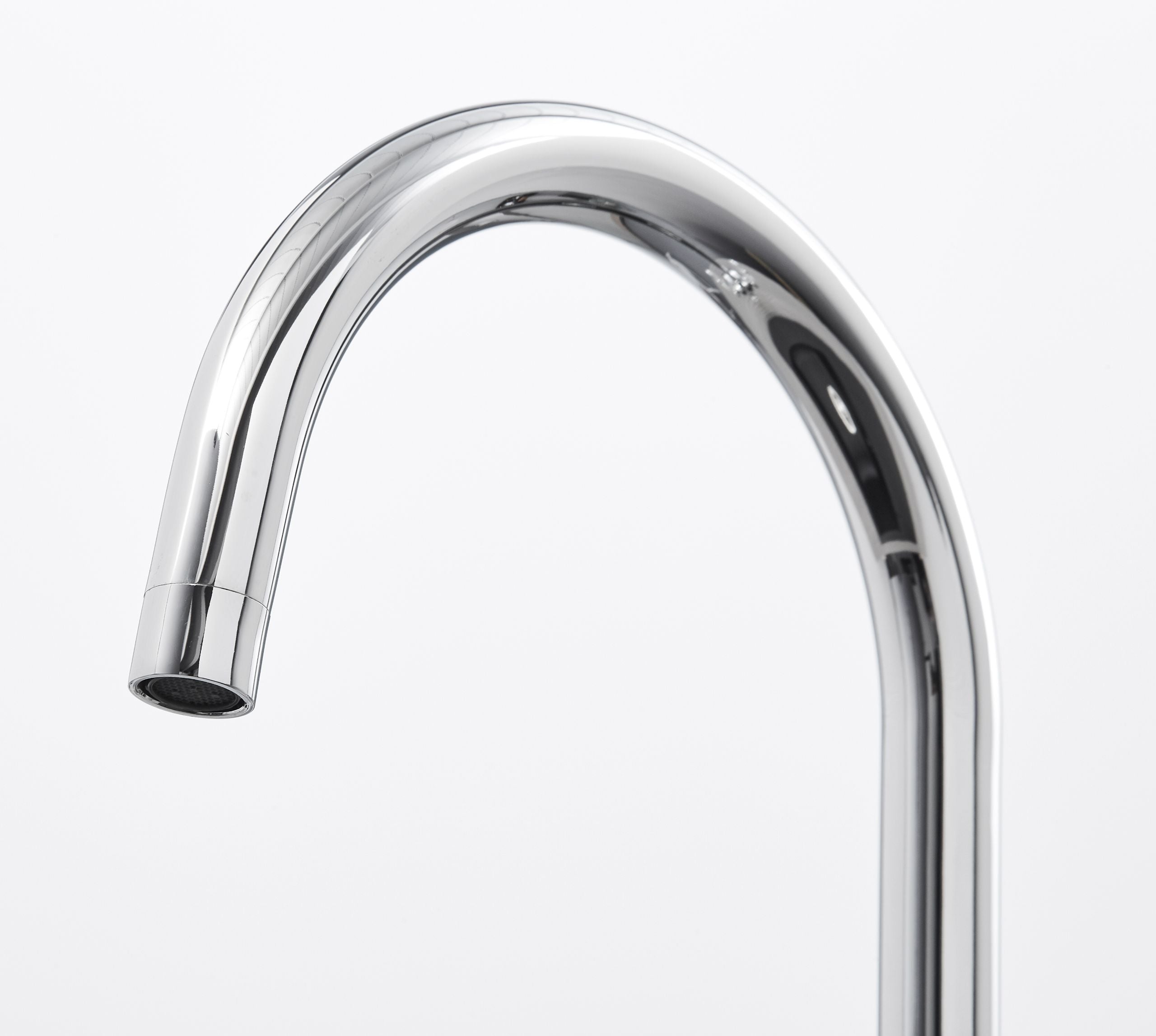 Imperial Twin Lever Traditional Style Swan Neck Mono Bloc Tap - Chrome with white handles
