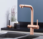 Ingleton L Shaped Single Lever Handle Pull Out - Copper