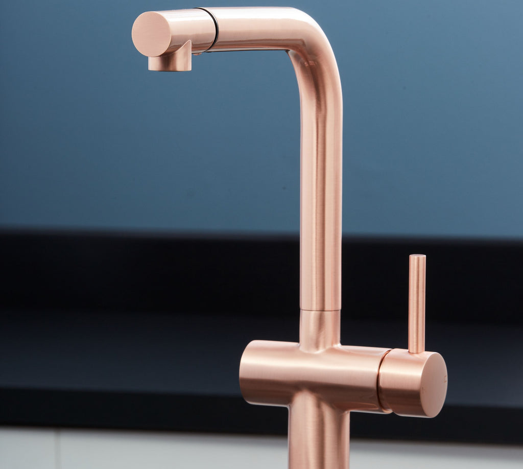 Ingleton L Shaped Single Lever Handle Pull Out - Copper