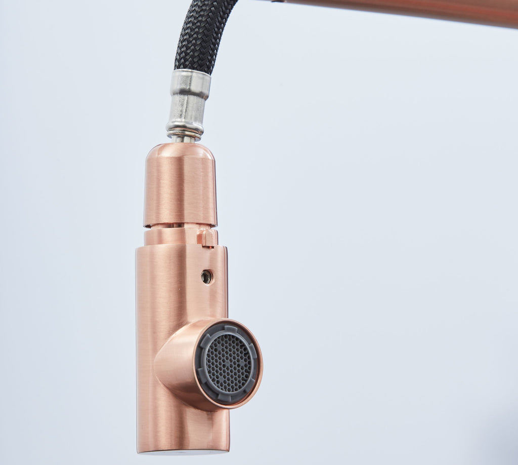 Ingleton L Shaped Single Lever Handle Pull Out - Copper