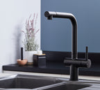 Ingleton L shaped Single Lever Handle Pull Out - Matt Black