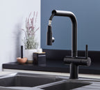 Ingleton L shaped Single Lever Handle Pull Out - Matt Black