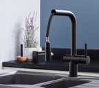 Ingleton L shaped Single Lever Handle Pull Out - Matt Black