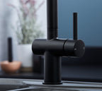 Ingleton L shaped Single Lever Handle Pull Out - Matt Black