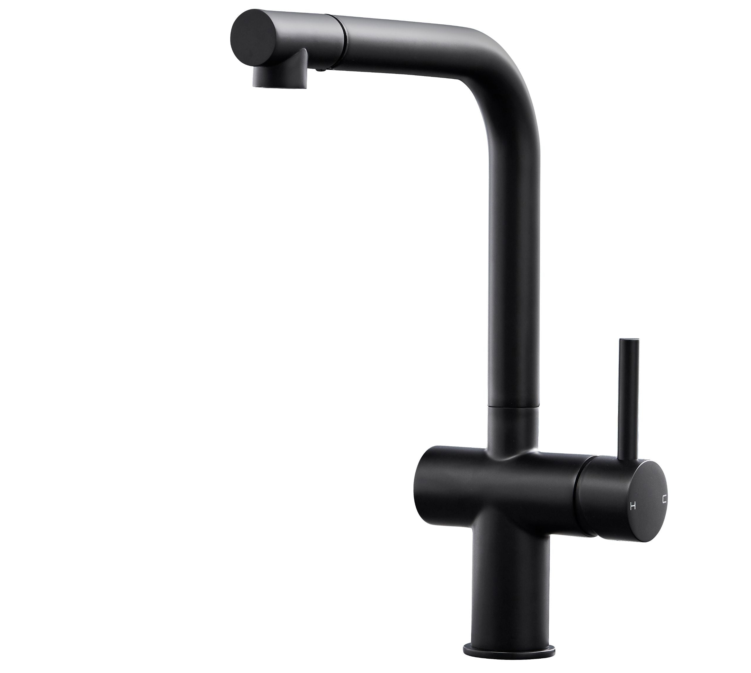Ingleton L shaped Single Lever Handle Pull Out - Matt Black