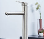 Aysgarth Mono Bloc Single Top Lever, Round Body Tap - Brushed Nickel