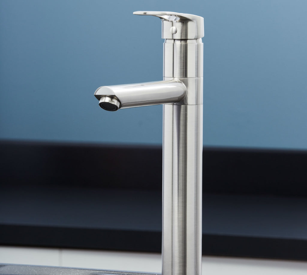 Aysgarth Mono Bloc Single Top Lever, Round Body Tap - Brushed Nickel