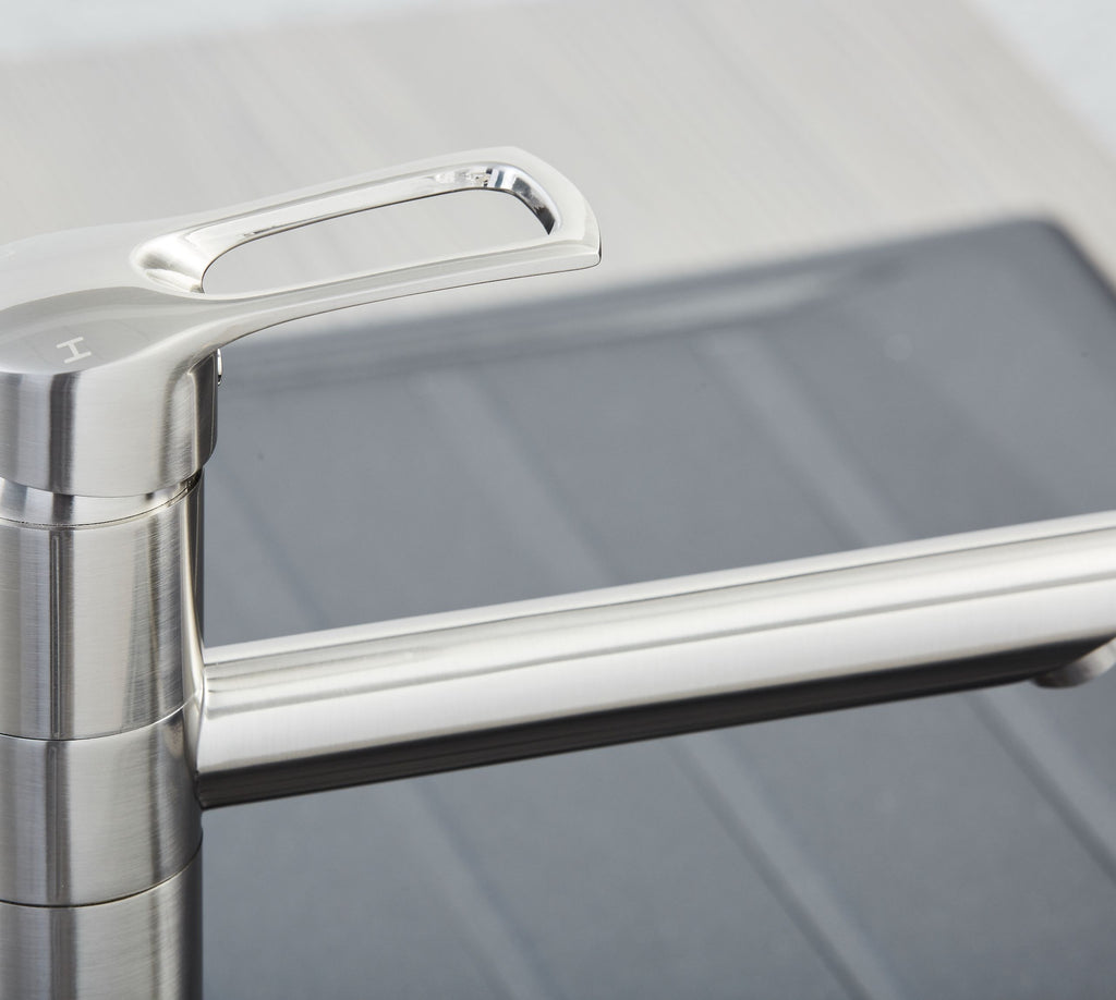 Aysgarth Mono Bloc Single Top Lever, Round Body Tap - Brushed Nickel