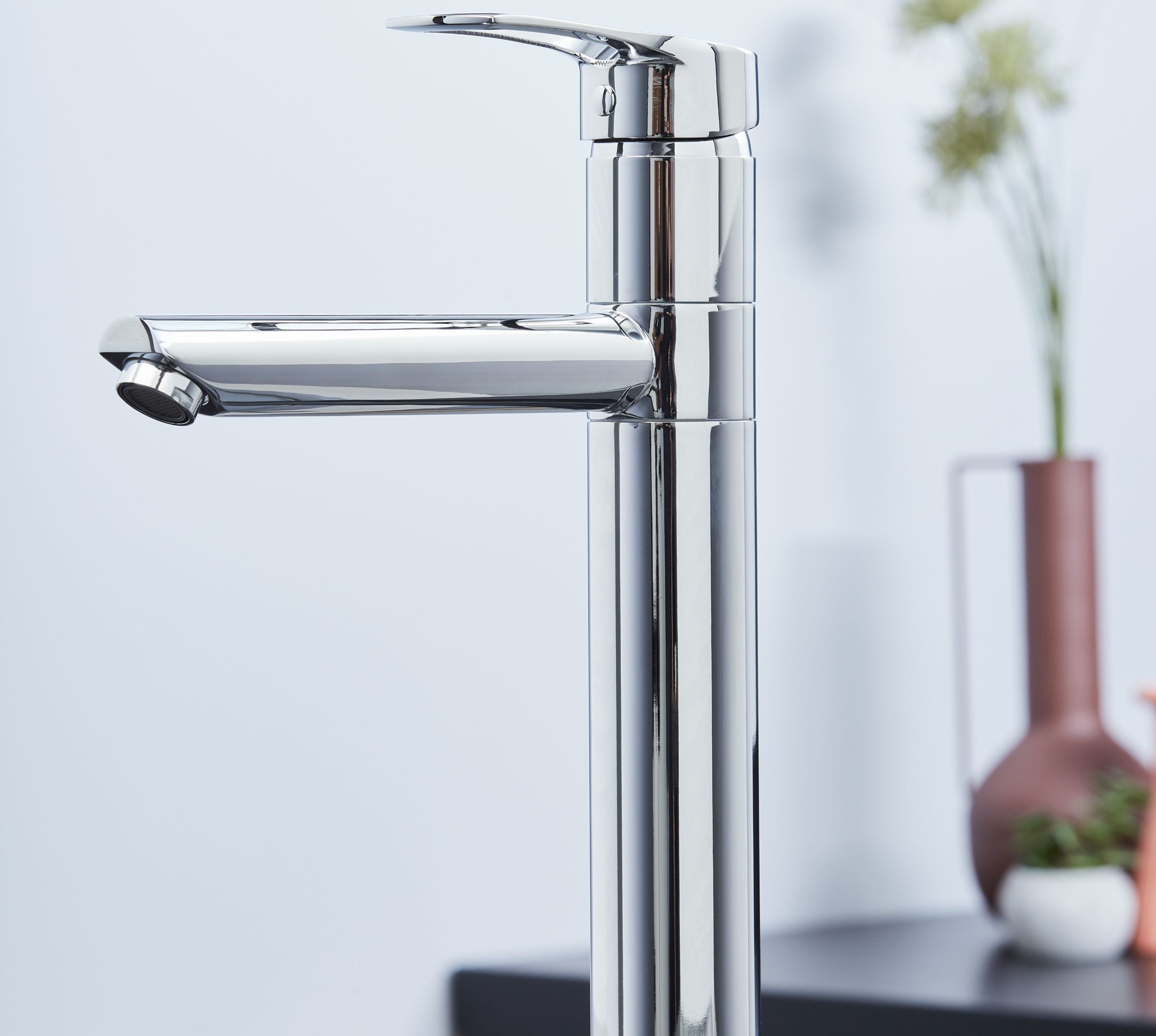 Aysgarth Mono Bloc Single Top Lever, Round Body Tap - Chrome