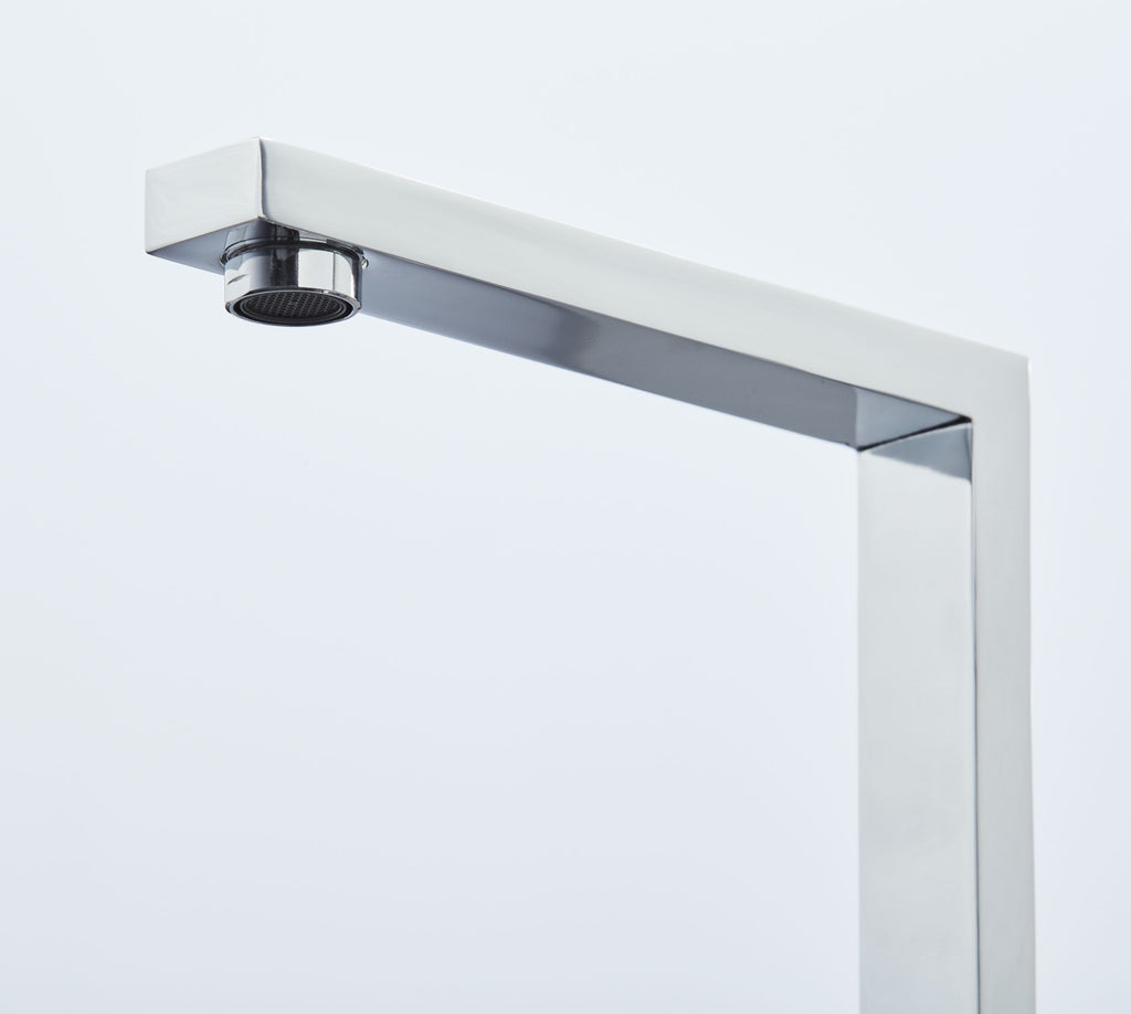 Ayton Mono Bloc Twin Flat Handle Square Spout - Chrome