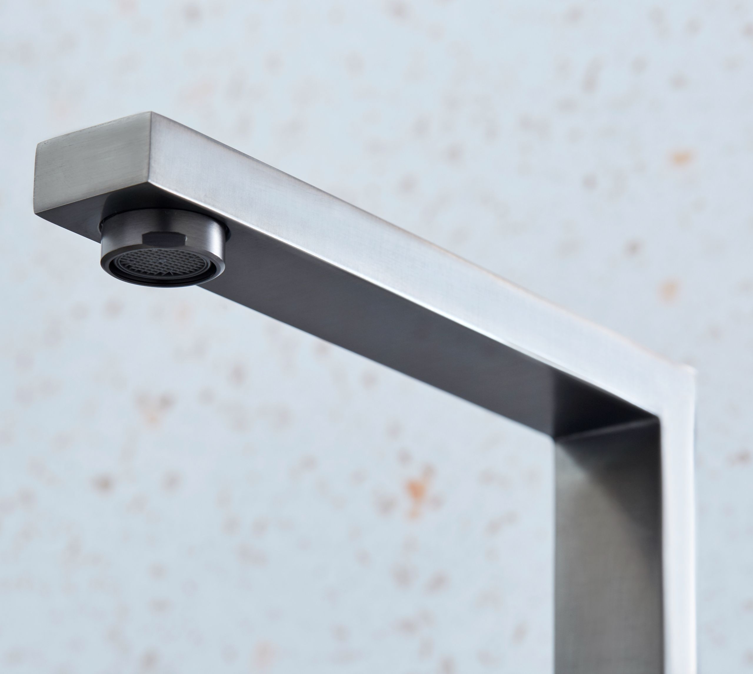 Ayton Mono Bloc with twin Flat Handles and Square spout - Gun Metal