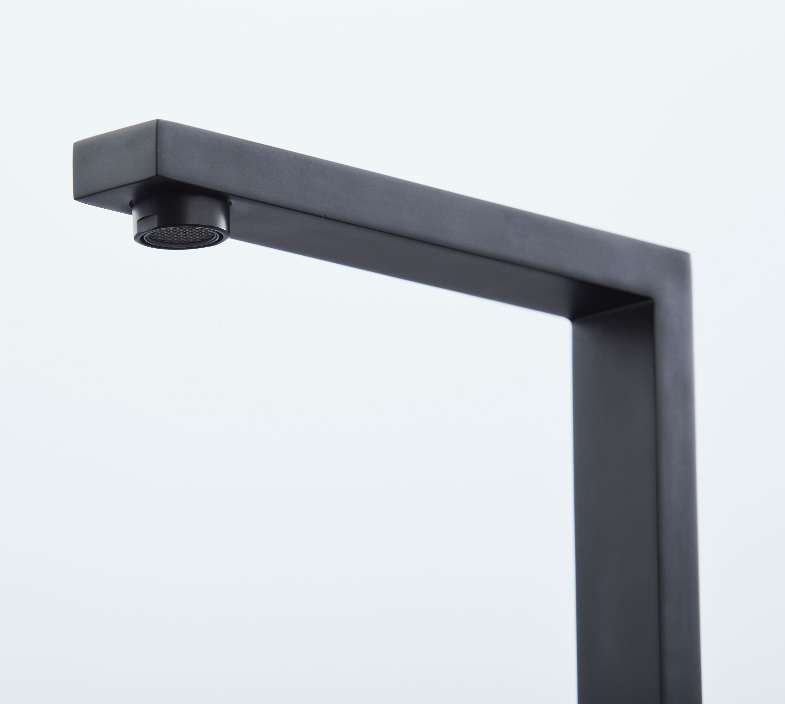 Ayton Mono Bloc Twin Flat Lever with Square Spout - Matt Black