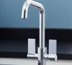 Malton Mono Bloc Flat Twin Lever Handles with Round D shaped Spout - Chrome