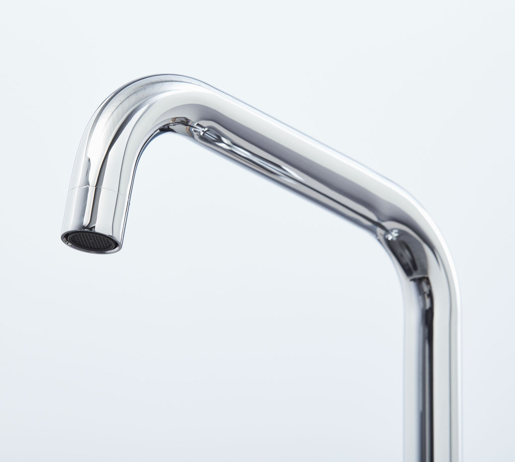 Malton Mono Bloc Flat Twin Lever Handles with Round D shaped Spout - Chrome