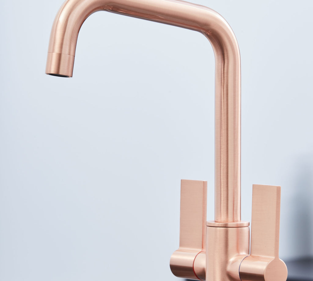 Malton Mono Bloc Flat Twin Handled with Round D Shaped Spout - Copper