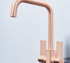 Malton Mono Bloc Flat Twin Handled with Round D Shaped Spout - Copper